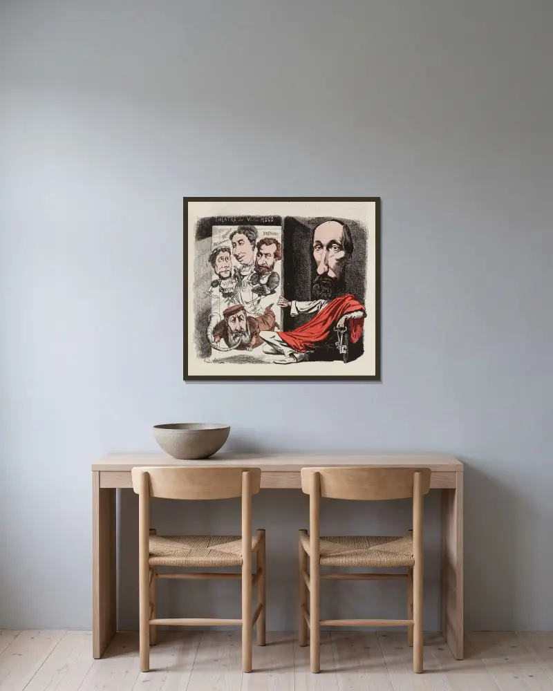 Hernani von André Gill gerahmt an einer Wand