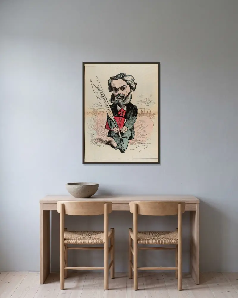 Jean La Rue, André Gill v rámu na stěně