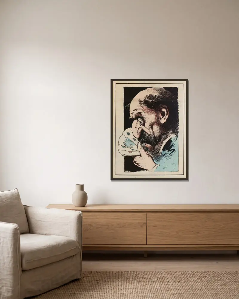 Der weinende Jean von André Gill gerahmt an einer Wand