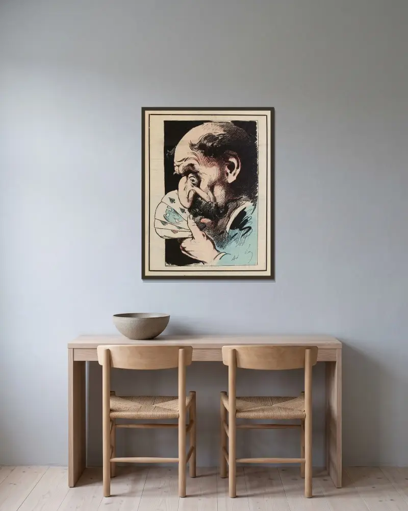 Der weinende Jean von André Gill gerahmt an einer Wand