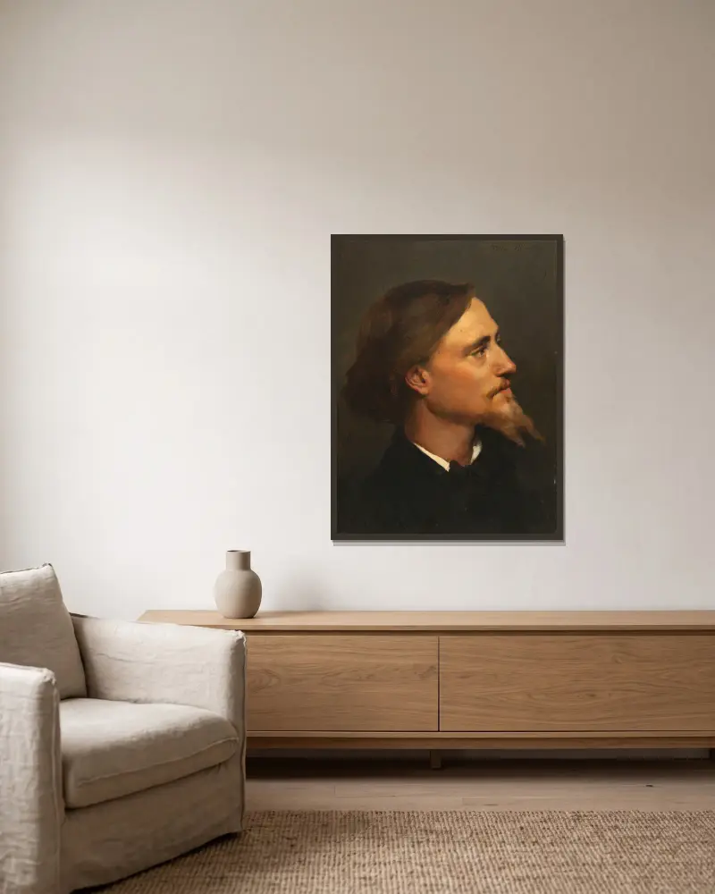 Joseph Félix Bouchor von André Gill gerahmt an einer Wand