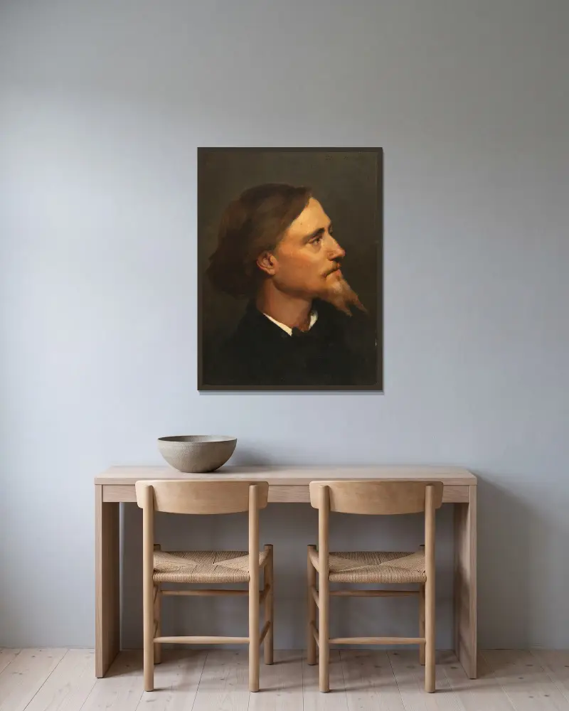 Joseph Félix Bouchor von André Gill gerahmt an einer Wand