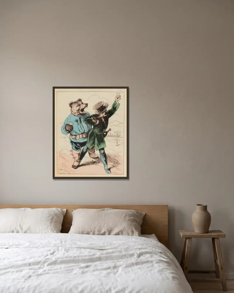 Pyrenäische Freude von André Gill gerahmt an einer Wand