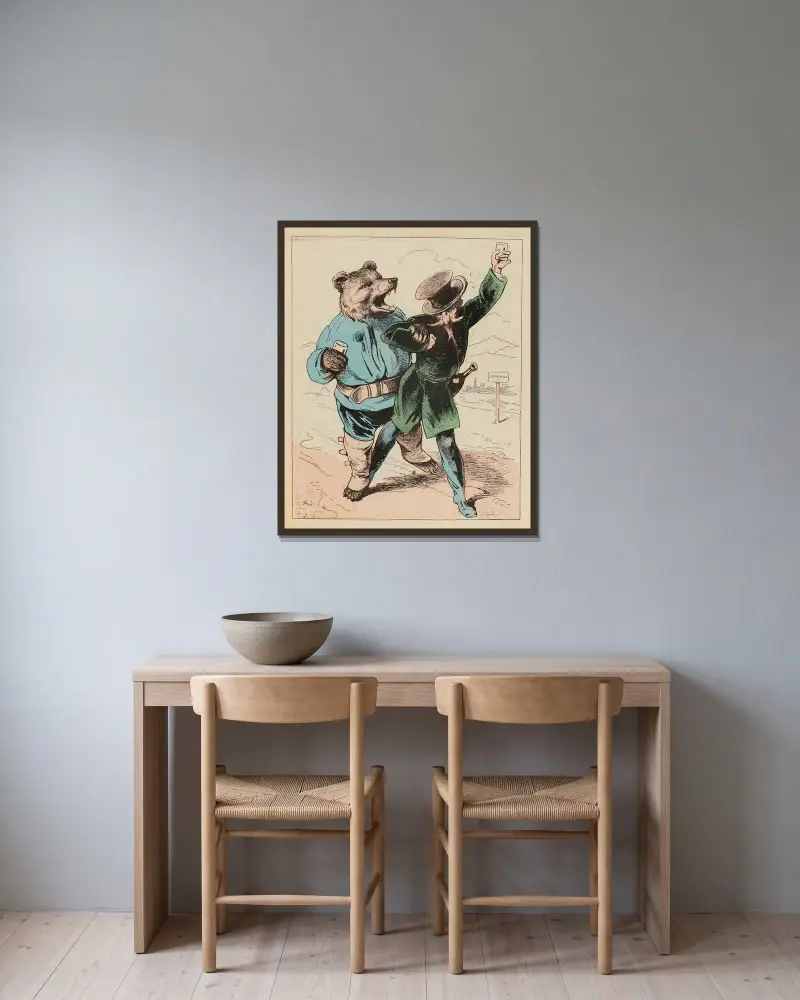 Pyrenäische Freude von André Gill gerahmt an einer Wand
