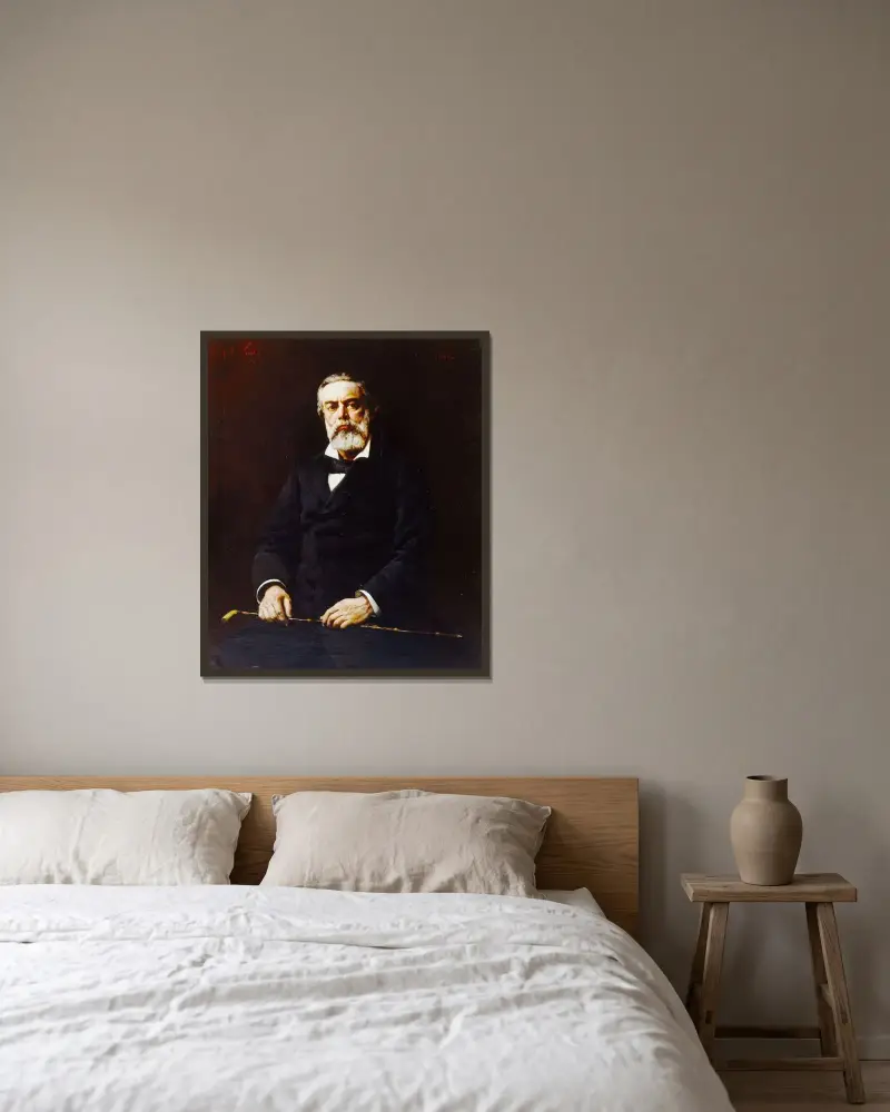 Jules Vallès (1832-1885), écrivain et journaliste av André Gill inramad på en vägg