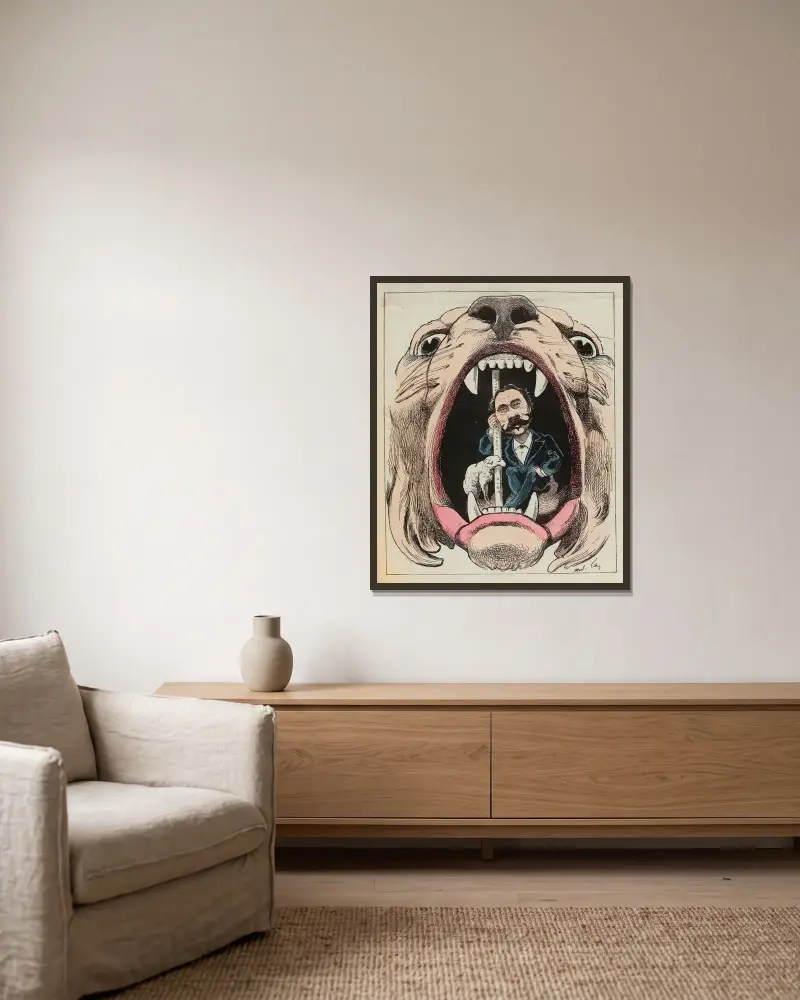 Die Rundschreiben von André Gill gerahmt an einer Wand