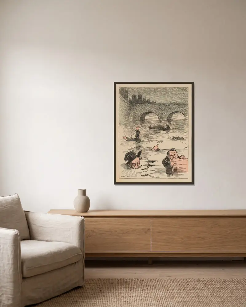 Die Niederlage von André Gill gerahmt an einer Wand