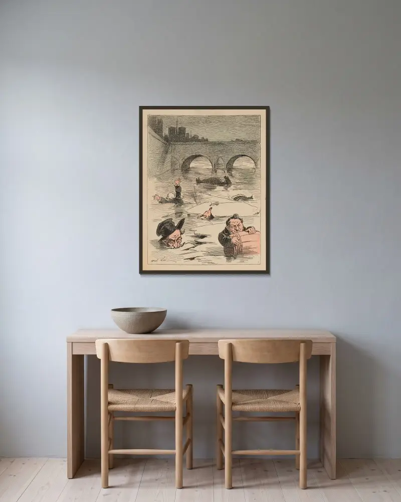 Die Niederlage von André Gill gerahmt an einer Wand