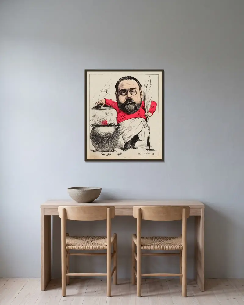 Le pot-bouille à Zola, André Gill w ramie na ścianie