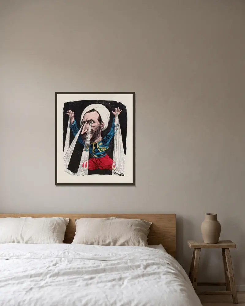 Den helande zouaven av André Gill inramad på en vägg