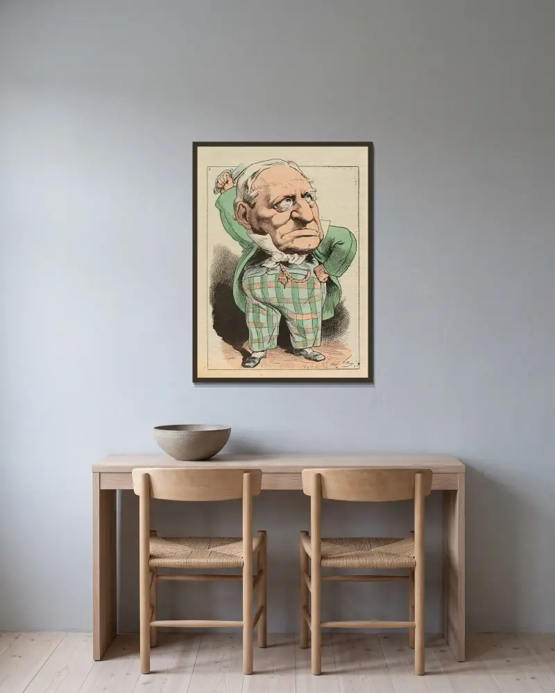 M. Henri Monnier von André Gill gerahmt an einer Wand