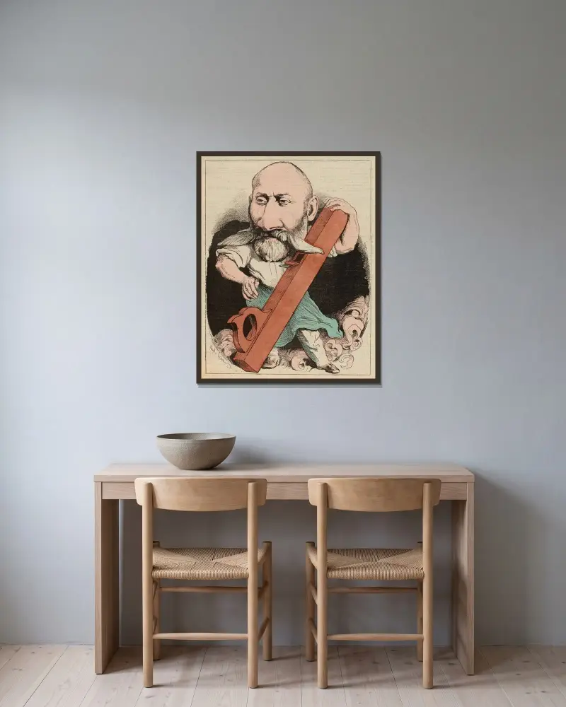 M. Maillé av André Gill inramad på en vägg