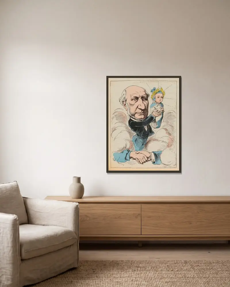 M. Wallon von André Gill gerahmt an einer Wand