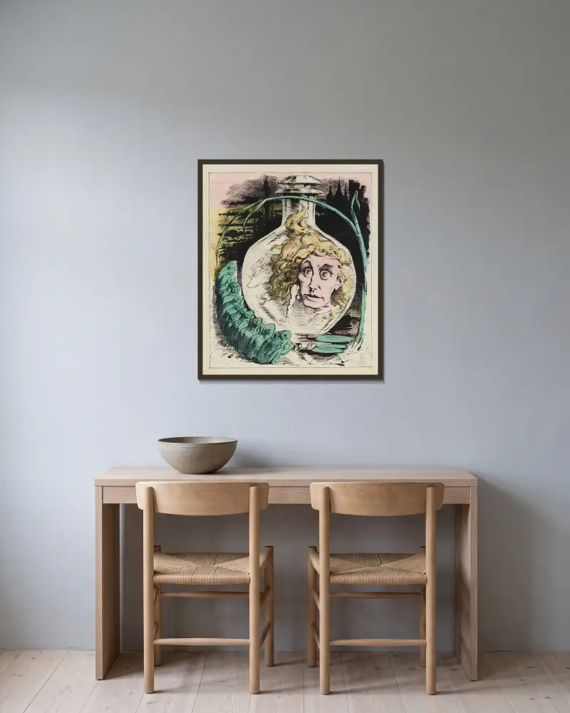 Melle Nilsson (Ophélie) von André Gill gerahmt an einer Wand
