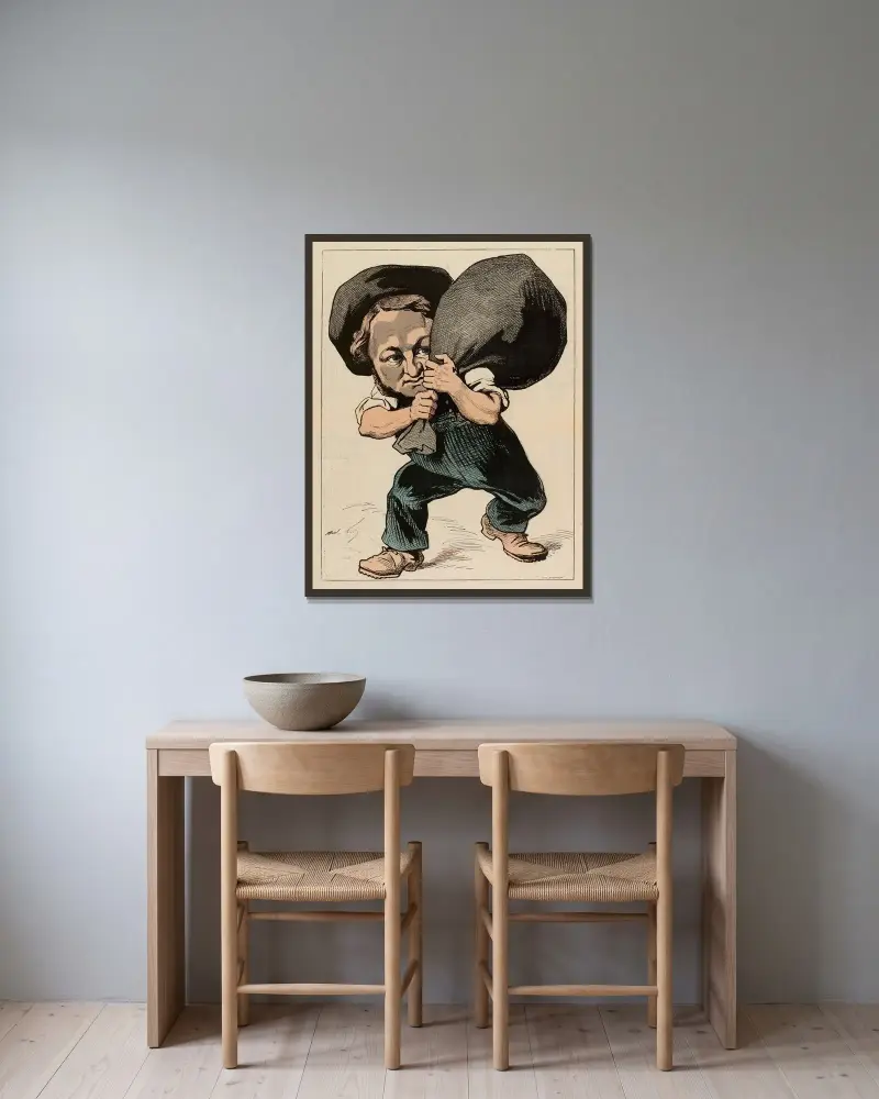 Mon charbonnier, André Gill w ramie na ścianie