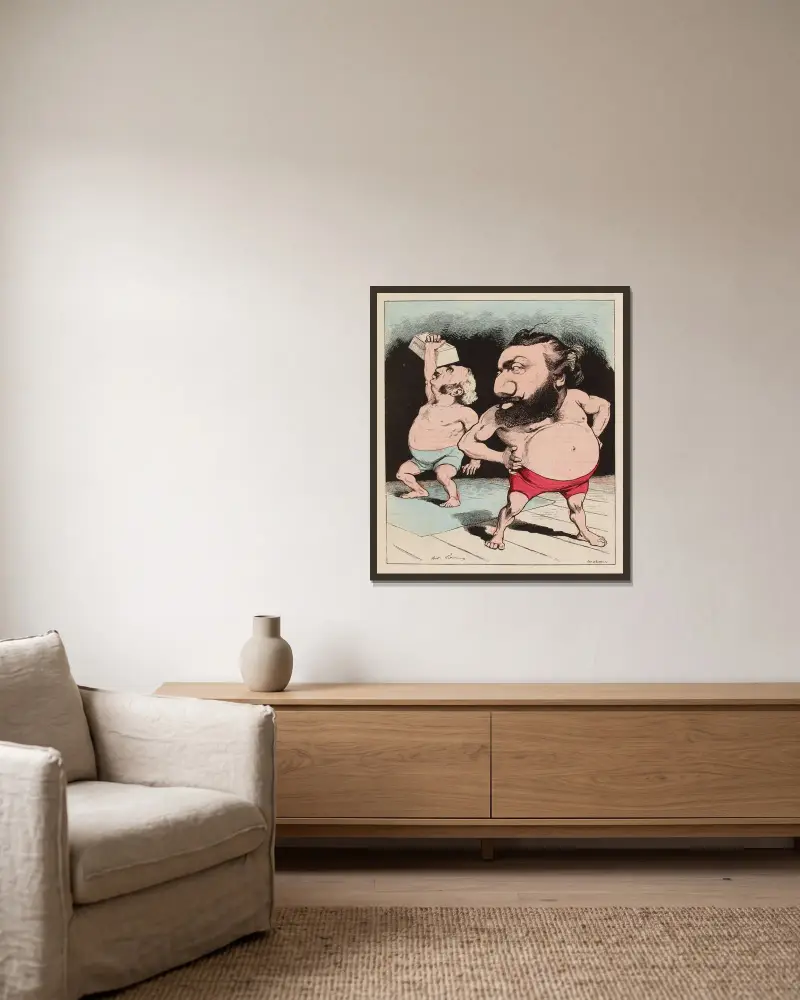 Peuh von André Gill gerahmt an einer Wand