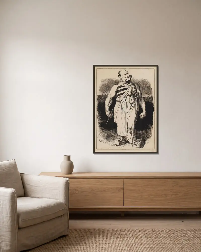 Wer verlangt nach einem Metzger von André Gill gerahmt an einer Wand
