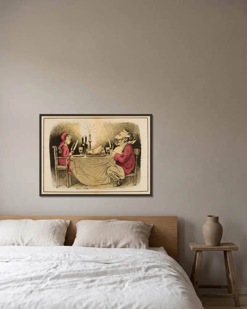 Réveillon von André Gill gerahmt an einer Wand