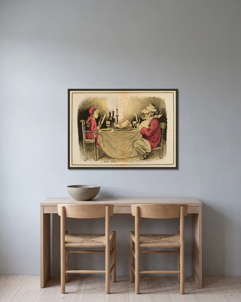 Réveillon von André Gill gerahmt an einer Wand