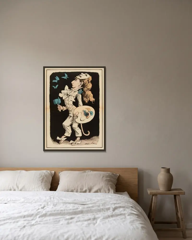 Sarah Bernhardt, André Gill w ramie na ścianie