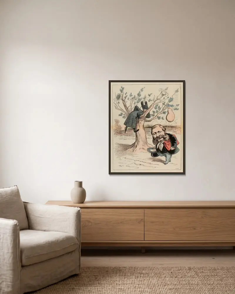 Théâtre de l’Odéon (Le Poirier du Bonhomme Misère) von André Gill gerahmt an einer Wand