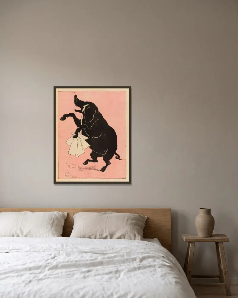 Opfer der Weihnacht von André Gill gerahmt an einer Wand