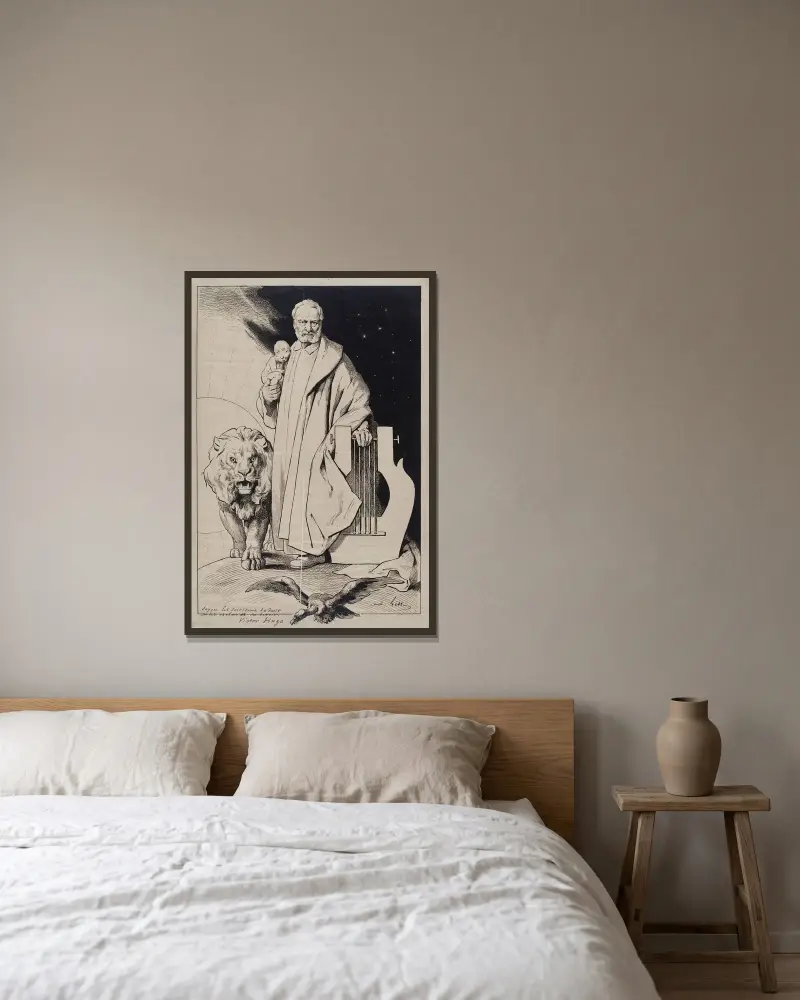 Victor Hugo, 1877 – Nr. 2 von André Gill gerahmt an einer Wand