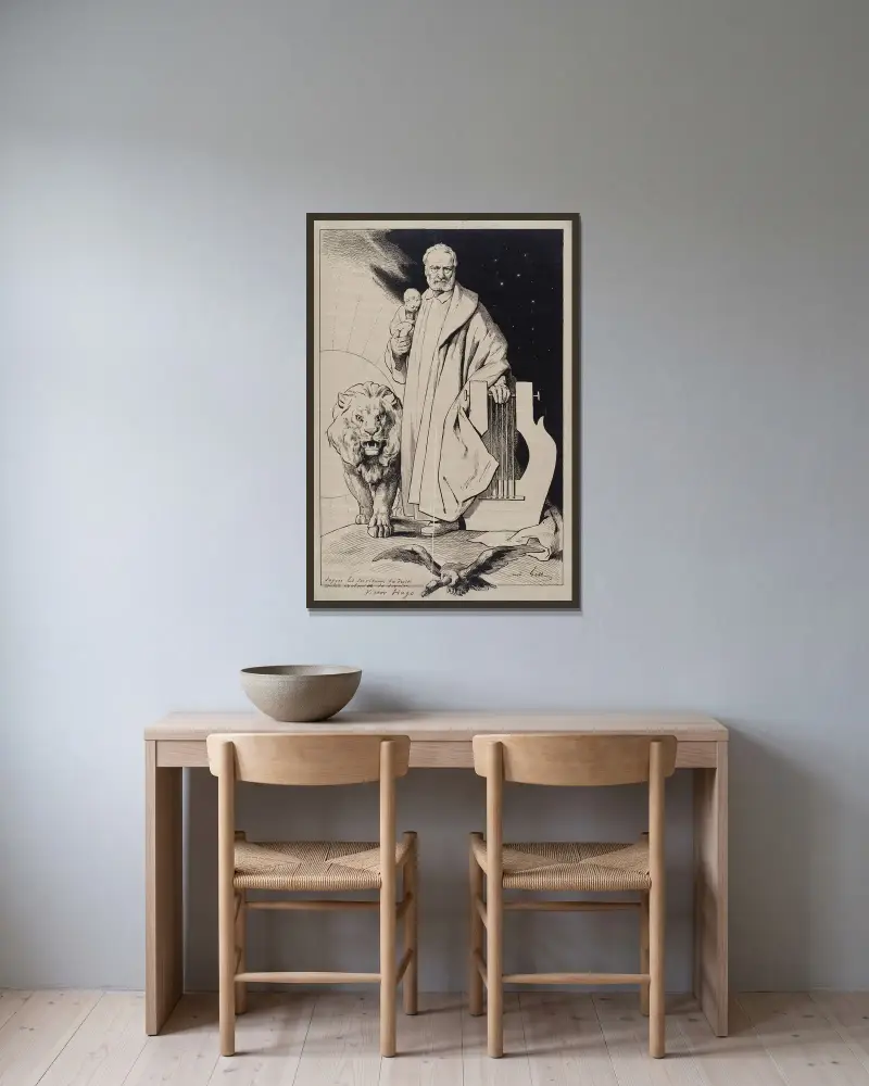 Victor Hugo, 1877 – Nr. 2 von André Gill gerahmt an einer Wand