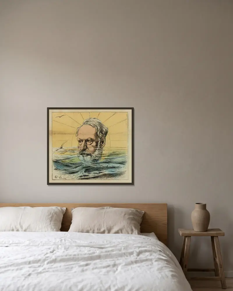 Victor Hugo, André Gill w ramie na ścianie