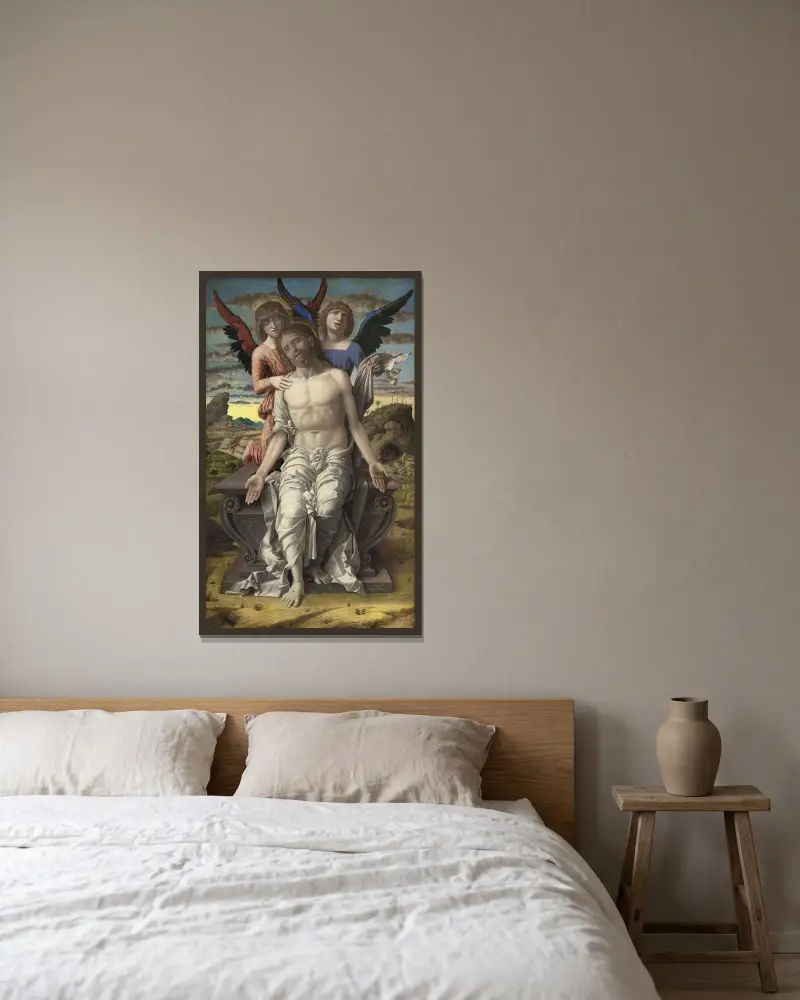 Kristus som lidande återlösare av Andrea Mantegna inramad på en vägg