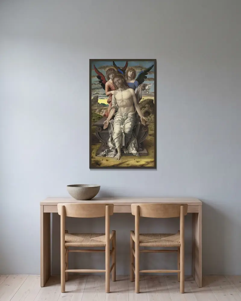 Kristus som lidande återlösare av Andrea Mantegna inramad på en vägg