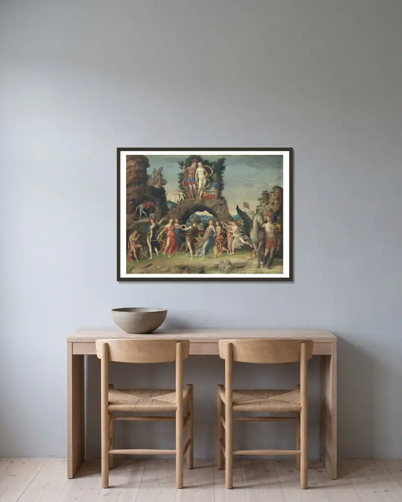 Parnas, 1496 – č. 2, Andrea Mantegna v rámu na stěně