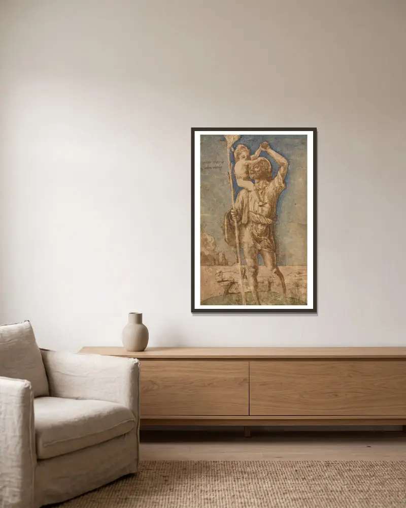 Svatý Kryštof, Andrea Mantegna v rámu na stěně