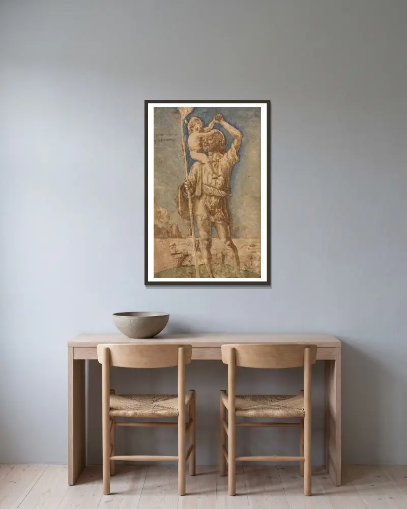 Svatý Kryštof, Andrea Mantegna v rámu na stěně