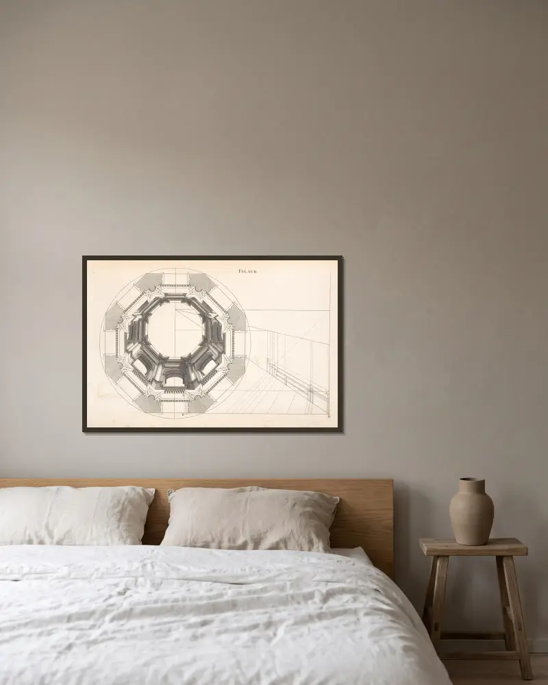 Achteckige Kuppel von Andrea Pozzo gerahmt an einer Wand