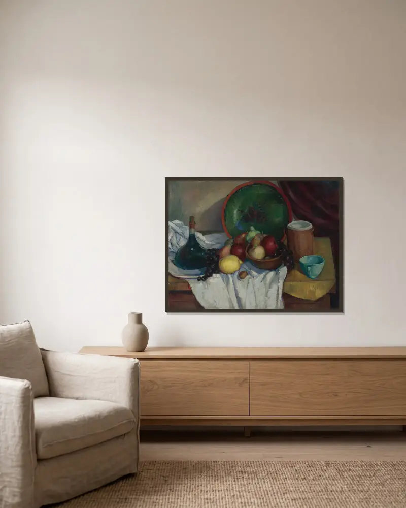 Stillleben von Ángel Zárraga gerahmt an einer Wand