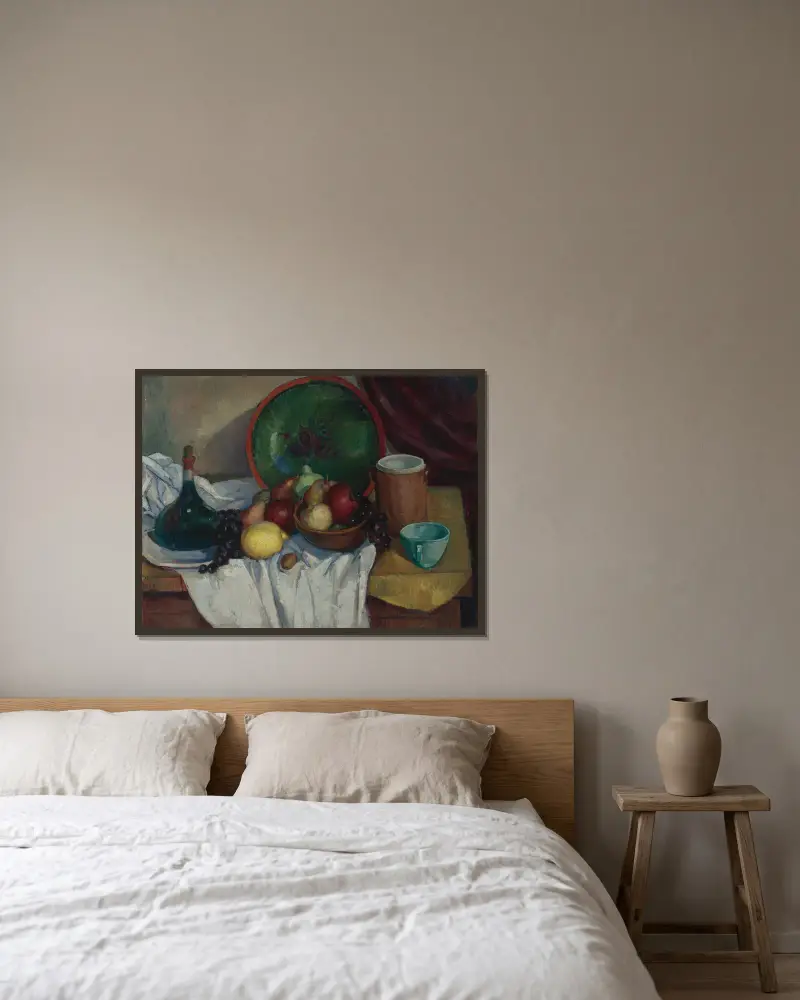 Stillleben von Ángel Zárraga gerahmt an einer Wand