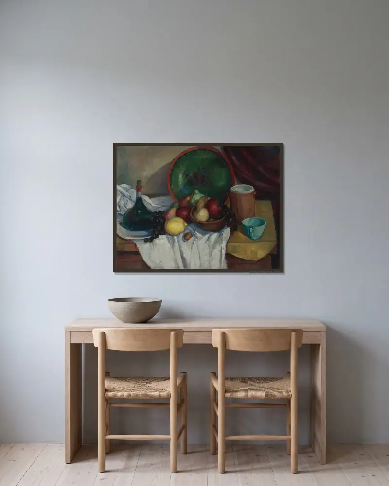 Stillleben von Ángel Zárraga gerahmt an einer Wand