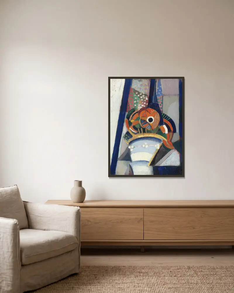 Stilleben von Ángel Zárraga gerahmt an einer Wand