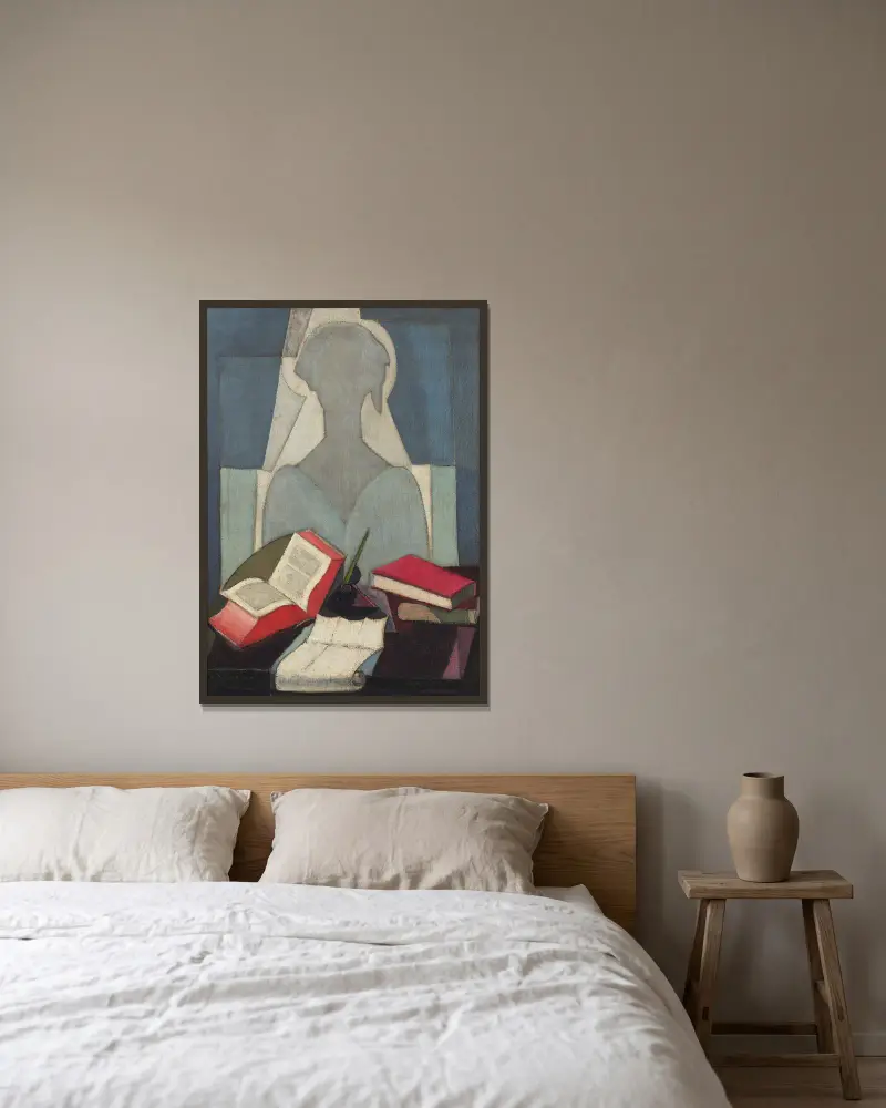 The Poet av Ángel Zárraga inramad på en vägg