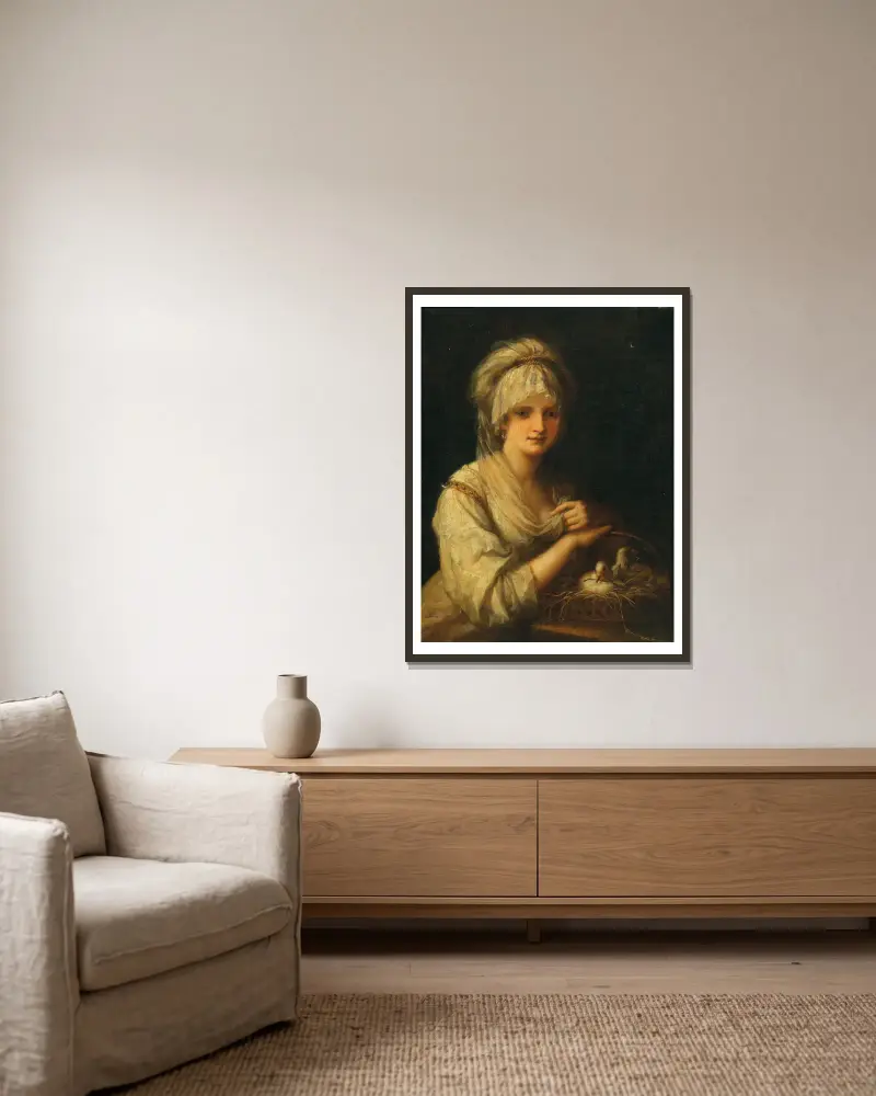 Allegory of Conjugal Peace av Angelica Kauffmann inramad på en vägg