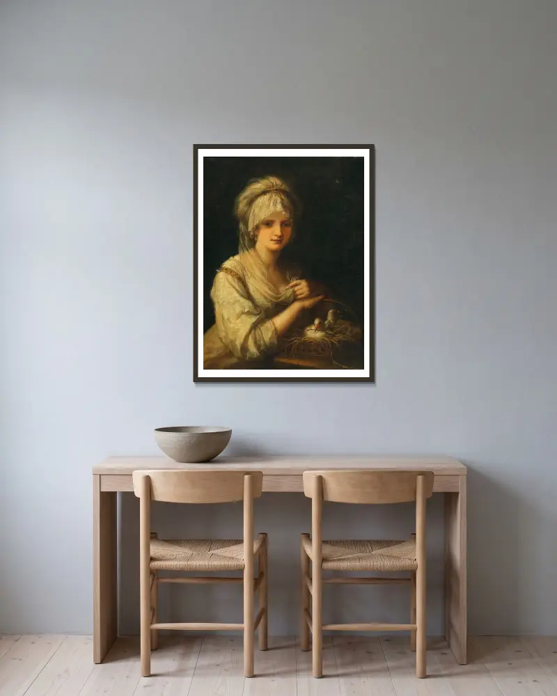 Allegory of Conjugal Peace av Angelica Kauffmann inramad på en vägg