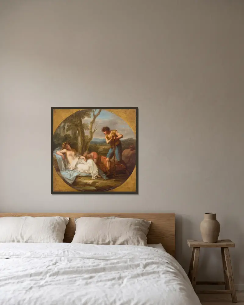Kimon och Ifigenia av Angelica Kauffmann inramad på en vägg