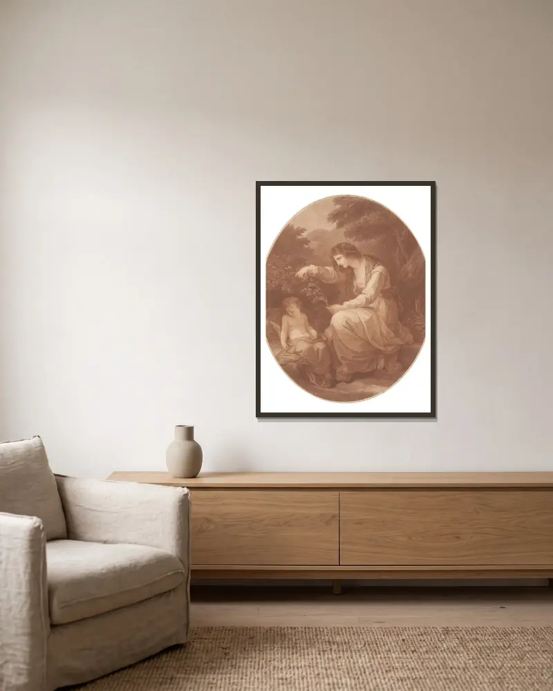 Cleone, Angelica Kauffmann w ramie na ścianie