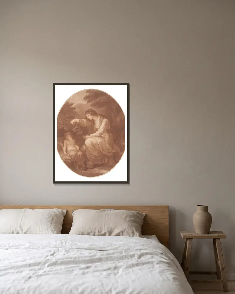 Cleone, Angelica Kauffmann w ramie na ścianie
