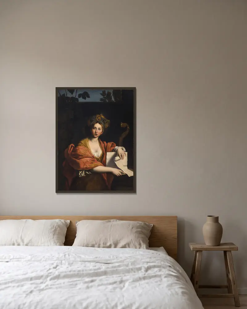 Cumaean Sibyl (After Domenichino) av Angelica Kauffmann inramad på en vägg