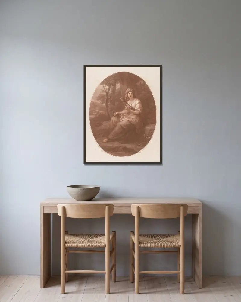 Griselda av Angelica Kauffmann inramad på en vägg