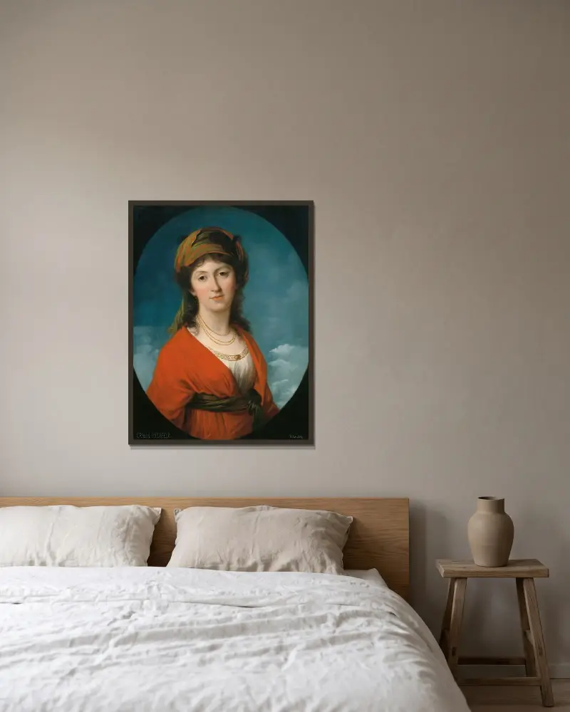 Marie Therese Gräfin Meerfeld, född Gräfin Dietrichstein av Angelica Kauffmann inramad på en vägg