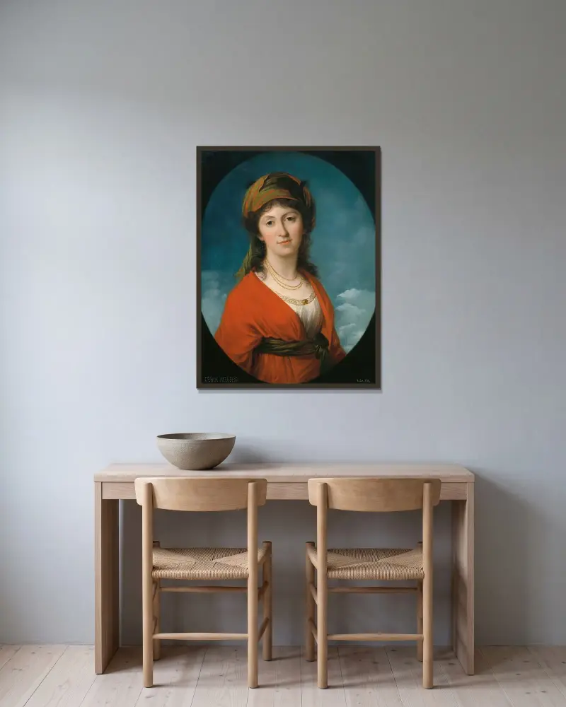 Marie Therese Gräfin Meerfeld, född Gräfin Dietrichstein av Angelica Kauffmann inramad på en vägg