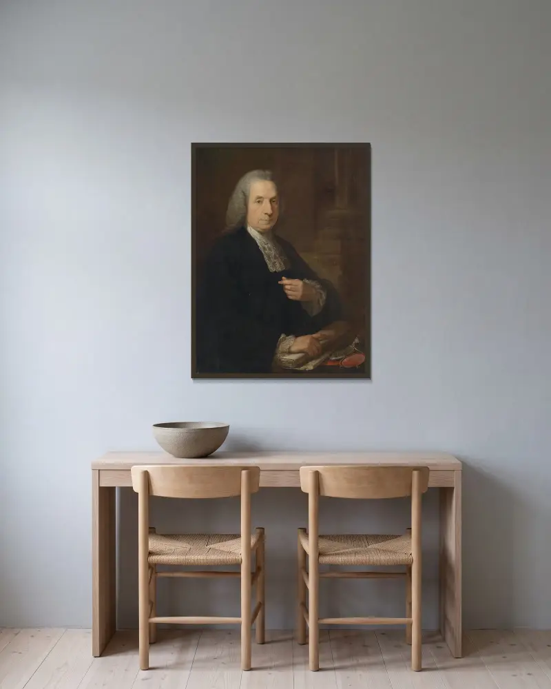 Portrait of the Irish lawyer and politician Philip Tisdall av Angelica Kauffmann inramad på en vägg